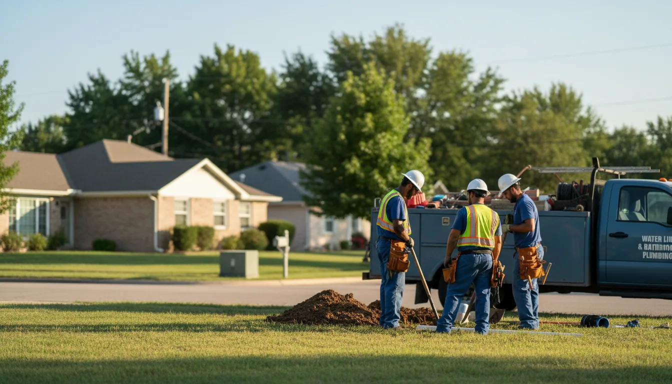 Residential water line and bathroom plumbing service in Defiance, IA